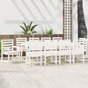 vidaXL 11 Piece Garden Dining Set White Solid Wood Pine