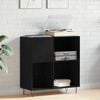 vidaXL Record Cabinet Black Oak 85 x 38 x 89 cm Engineered Wood
