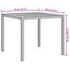 vidaXL Garden Table 90x90x75 cm Poly Rattan and Acacia Wood Grey