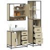 vidaXL 3 Piece Bathroom Furniture Set Sonoma Oak Engineered Wood