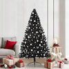 vidaXL Artificial Pre-lit Christmas Tree Black 210 cm PVC