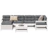 vidaXL 7 Piece Garden Sofa Set White Solid Wood Pine