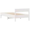 vidaXL Bed Frame without Mattress White 75x190 cm Small Single Solid Wood Pine