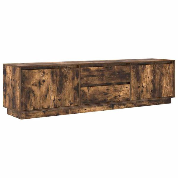 vidaXL TV Cabinet with LED Lights Smoked Oak 193.5x41x50 cm