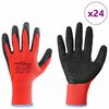vidaXL Work Gloves 24 pcs Red and Black 9 / L Latex Coating