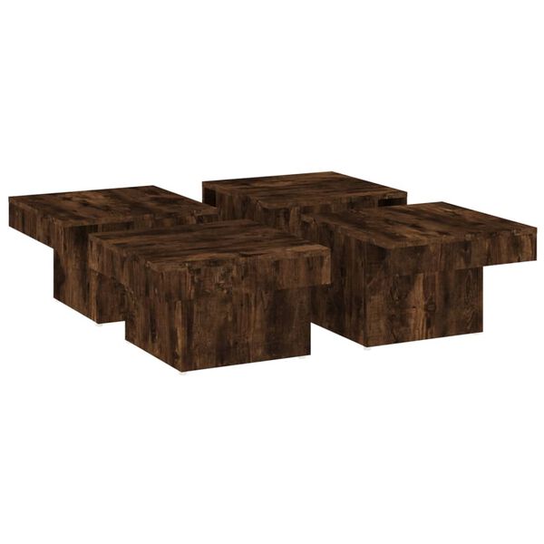 vidaXL Coffee Table Smoked Oak 90x90x28 cm Engineered Wood