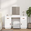 vidaXL Dressing Table Set with a Mirror White Solid Wood Pine