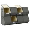 vidaXL Stackable Storage Boxes with Lid Set of 8 pcs Fabric Anthracite