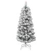 vidaXL Artificial Hinged Christmas Tree Green and White 150 cm