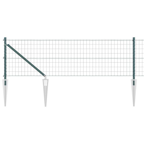 vidaXL Fence with Post Green 0.6 x 25 m Steel and PVC