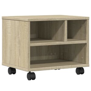 vidaXL Printer Stand with Wheels Sonoma Oak 41x32x34,5 cm