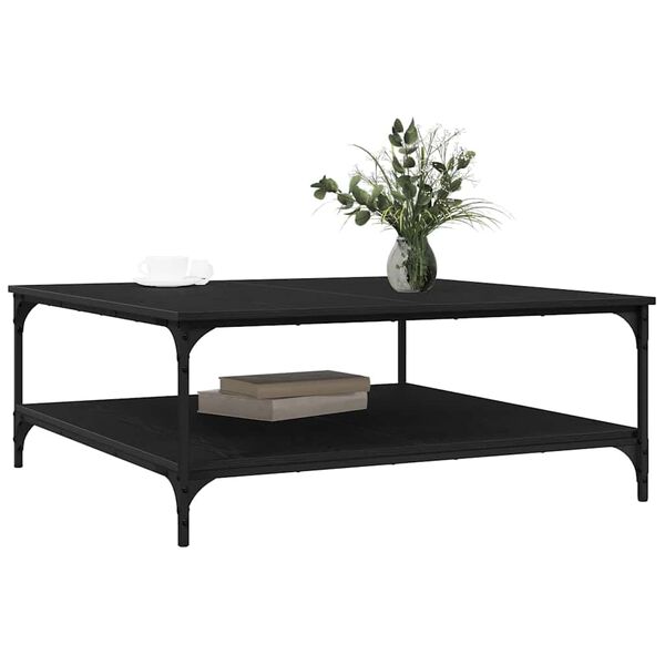 vidaXL Coffee Table Black oak 100 x 100 x 40 cm Engineered Wood