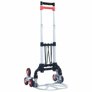 vidaXL Foldable Stair Transport Trolley 70 kg Aluminium Silver