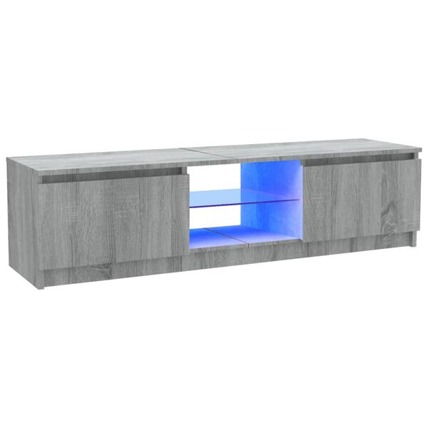 vidaXL TV Cabinet with LED Lights Grey Sonoma 120x30x36 cm