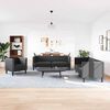 vidaXL Living Room Couch 3 pcs Black 194 x 74.5 x 70.5 cm Faux Leather