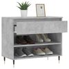 vidaXL Shoe Cabinet Concrete Grey 70x36x60 cm Engineered Wood