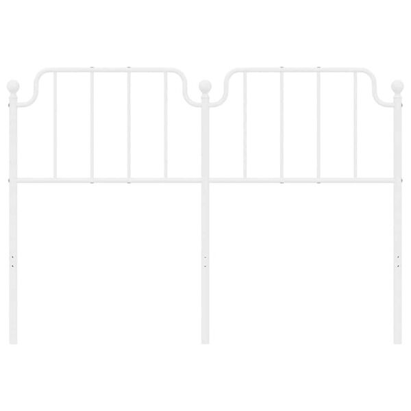 vidaXL Metal Replace Headboard White 150 cm