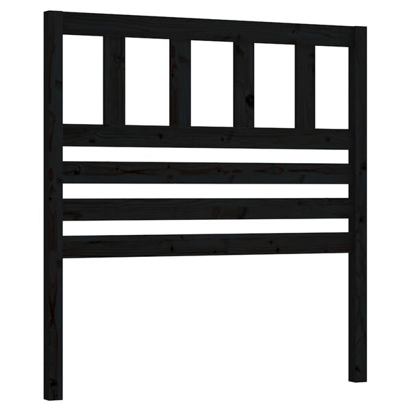 vidaXL Bed Headboard Black 106x4x100 cm Solid Wood Pine