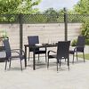 vidaXL Garden Dining Set 5 pcs Black Powder-Coated Steel