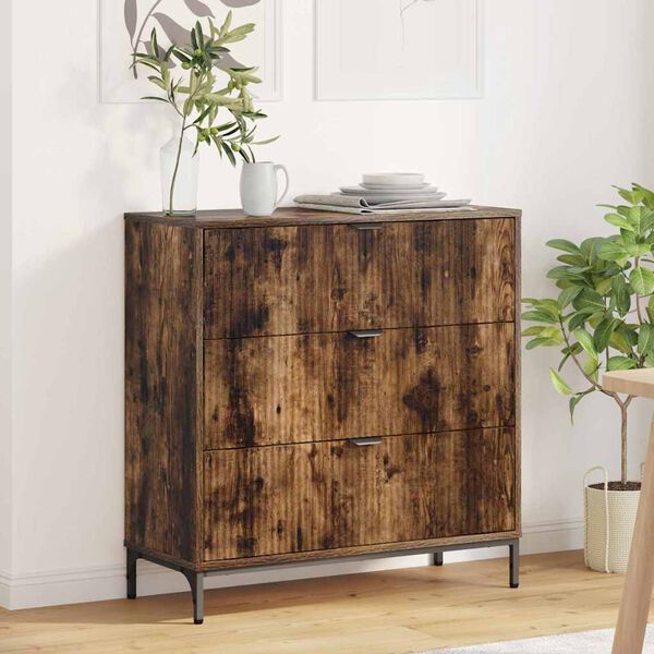vidaXL Sideboard Smoked Oak 79.5 x 33 x 82 cm Engineered Wood
