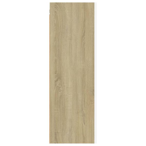 vidaXL TV Cabinet White and Sonoma Oak 30.5x30x90 cm Engineered Wood