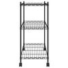 vidaXL 3-Tier Storage Rack with Wheels 60x35x81 cm Black 150 kg