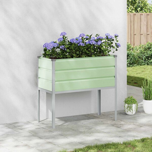 vidaXL Planter Pastel Green 100 x 45 x 90 cm Galvanised Steel
