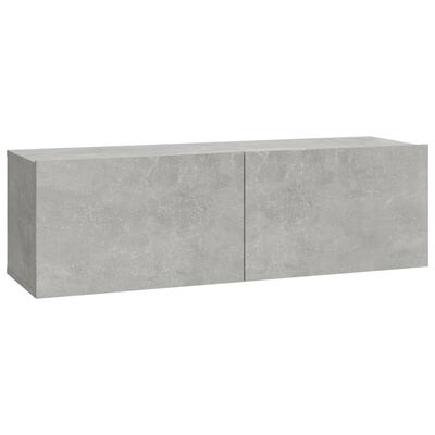 vidaXL Wall TV Cabinets 4 pcs Concrete Grey 100x30x30 cm