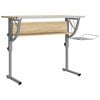vidaXL Craft Desk Sonoma Oak&Grey 110x53x(58-87)cm Engineered Wood&Steel