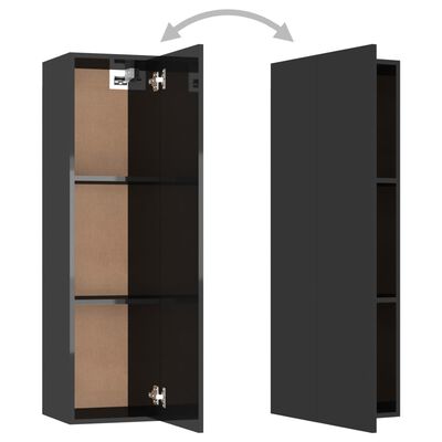 vidaXL TV Cabinet High Gloss Black 30.5x30x110 cm Chipboard