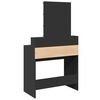 vidaXL Dressing Table with LED Black 80x41x144.5 cm