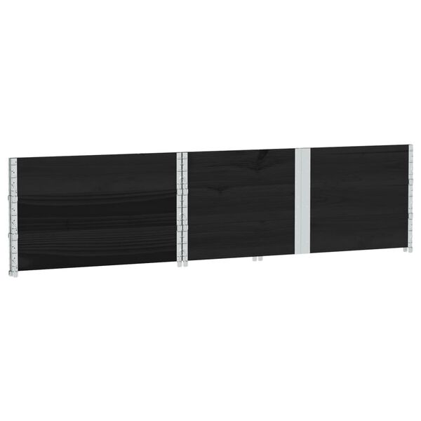 vidaXL Pallet Collars 3 pcs Black 150x100 cm Solid Wood Pine