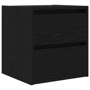 vidaXL Wall-mounted Bedside Cabinet Black Oak 38x34x40 cm