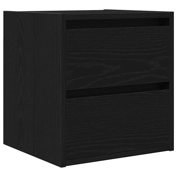 vidaXL Wall-mounted Bedside Cabinet Black Oak 38x34x40 cm