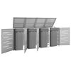 vidaXL Quadruple Wheelie Bin Shed 276.5x77.5x112.5 cm Stainless Steel