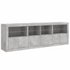 vidaXL Sideboard with LED Lights Concrete Grey 202x37x67 cm