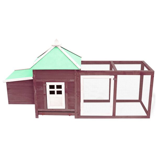 vidaXL Chicken Coop with Nest Box Mocha 190x72x102 cm Solid Firwood