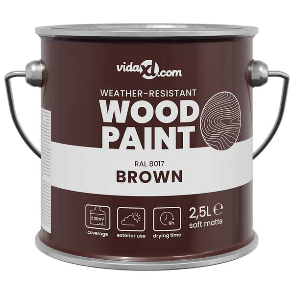vidaXL Wood Paint Brown 16.5 x 16.5 x 15.9 cm Wall Print