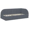 vidaXL Corner Bed Frame with Headboard Dark Grey 90 cm x 200 cm Fabric