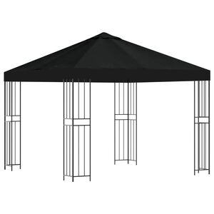 vidaXL Gazebo 3 x 3 m Black Polyester and Steel 190 gsm