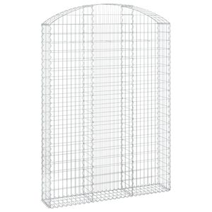 vidaXL Arched Gabion Basket 150x30x200/220 cm Galvanised Iron