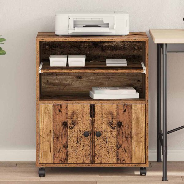 vidaXL Printer Stand Old Wood 60 x 48 x 74 cm Engineered Wood