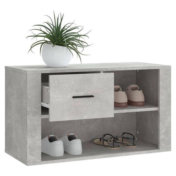 vidaXL Shoe Cabinet Concrete Grey 80x35x45 cm Engineered Wood
