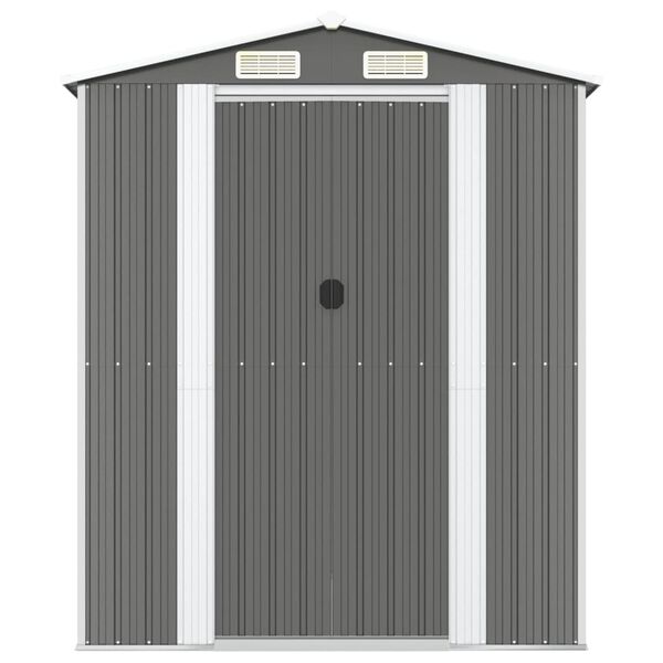 vidaXL Garden Shed Light Grey 192x274x223 cm Galvanised Steel