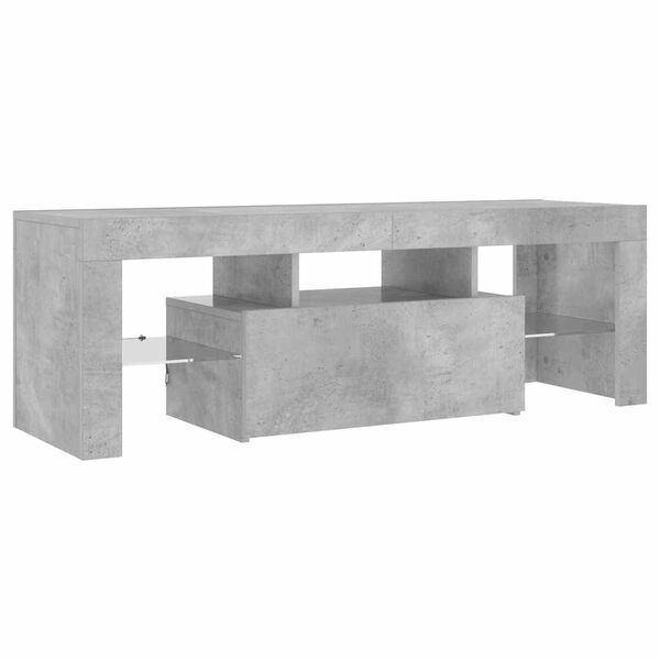 vidaXL TV Cabinet with LED Lights Concrete Grey 120x35x40 cm