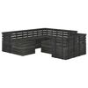 vidaXL 10 Piece Garden Pallet Lounge Set Solid Pinewood Dark Grey