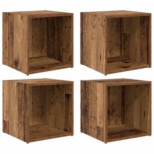 vidaXL TV Cabinet Set 4 pcs Old Wood 37 x 35 x 37.5 cm Engineered Wood