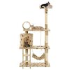 vidaXL Cat Tree with Sisal Scratching Posts 140 cm Beige Paw Prints