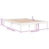 vidaXL Bed Frame without Mattress White Solid Wood King Size