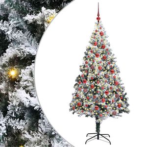 vidaXL Artificial Christmas Tree with 300 LEDs with Stand White 180 cm